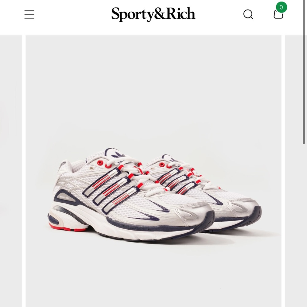 Sporty & Rich White and Red Athletic Shoes